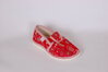 Detské školské papuče na gumičku - červené s potlačou