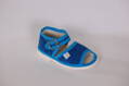 Textilné sandálky s otvorenou špicou - modré